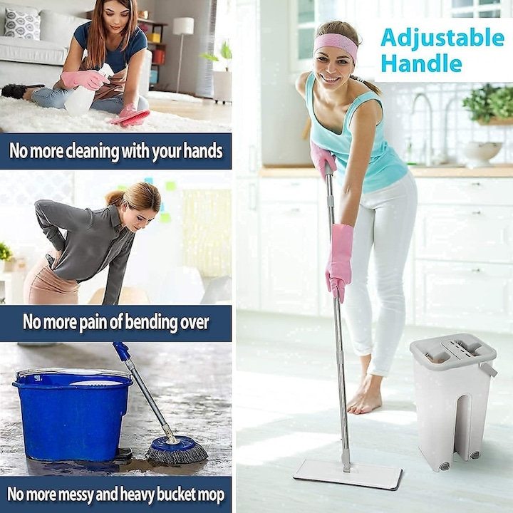 Mop Profesional PENDAN Scratch cu Doua Cuve de Spalare si Uscare