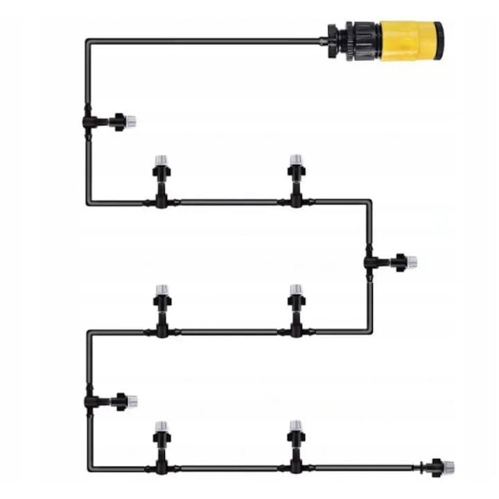 1+1 GRATIS: Aspersor cu pulverizare tip spray 10m pentru terase si restaurante, presiune de lucru 2.5 bar, 10 duze incluse