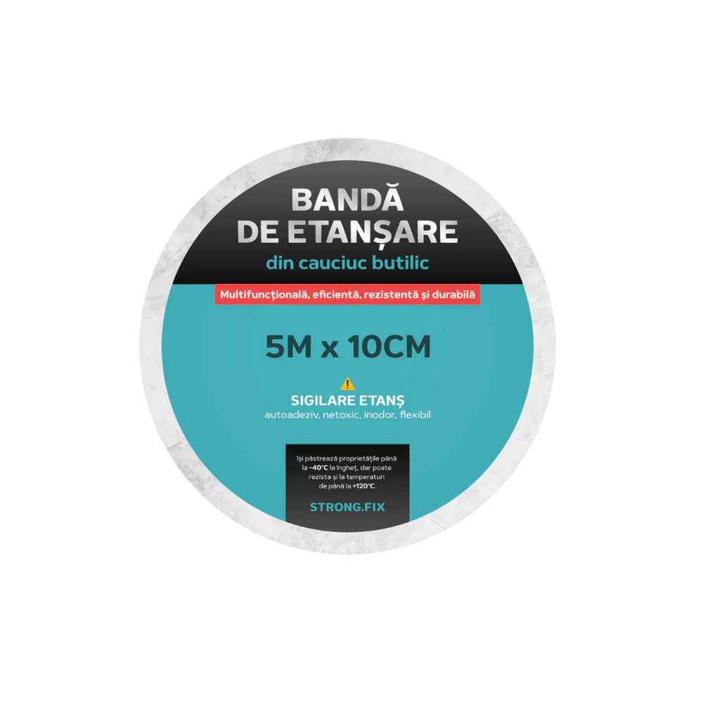 Banda Autoadeziva de Etansare din Aluminiu cu Butil Strong.FIX, 10cm x 5m