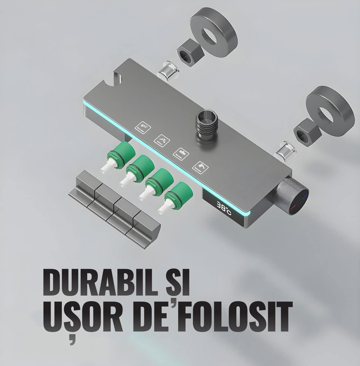Coloană de Duș Smart JRH C84 – Display LED, Temperatură Digitală, 4 Moduri de Curgere