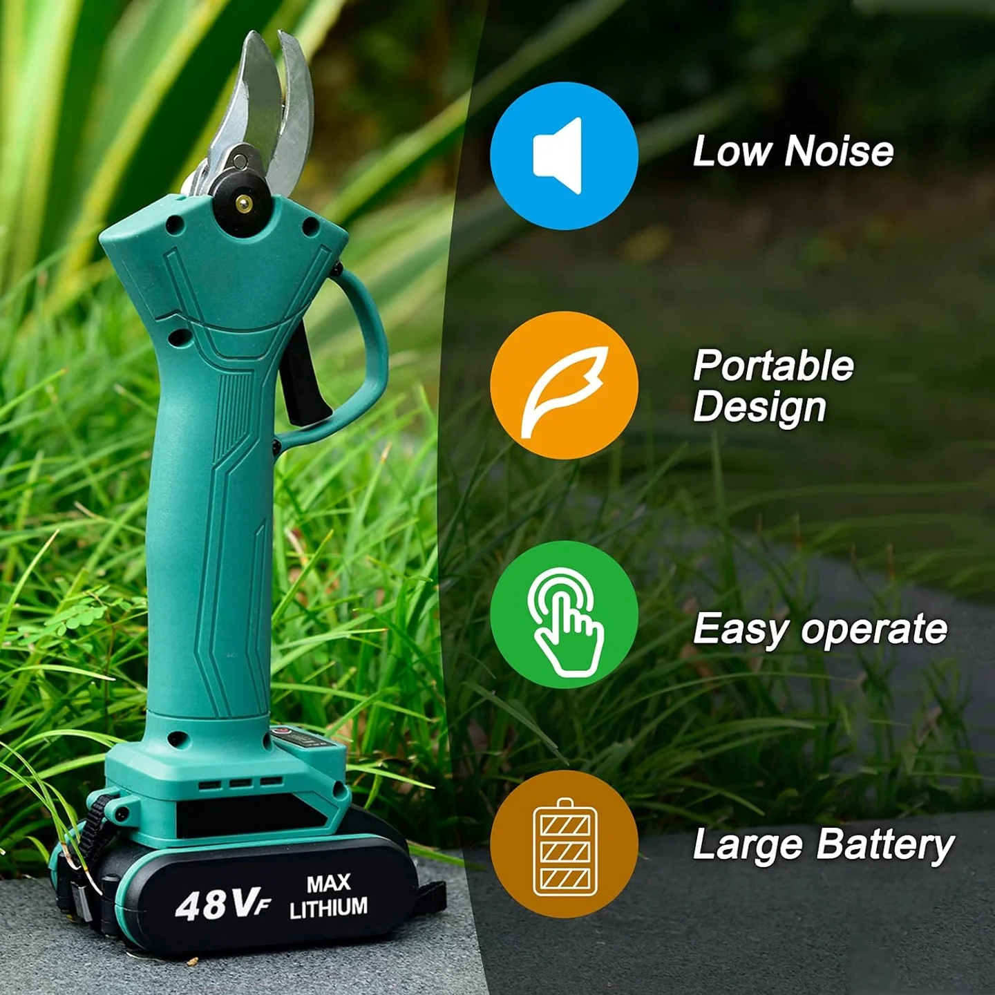 Foarfecă Electrică de Grădină cu 2 Acumulatori 24V – Tăiere până la 30 mm