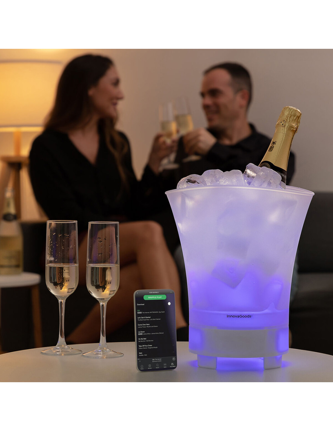 Frapieră LED cu boxă reîncărcabilă Sonice InnovaGoods