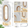 1+1 GRATIS : Lampa LED decorativa, veioza din cristal acrilic, lumina ambientala, 3 culori, alb rece/cald/neutru, control touch, reincarcabila, ovala