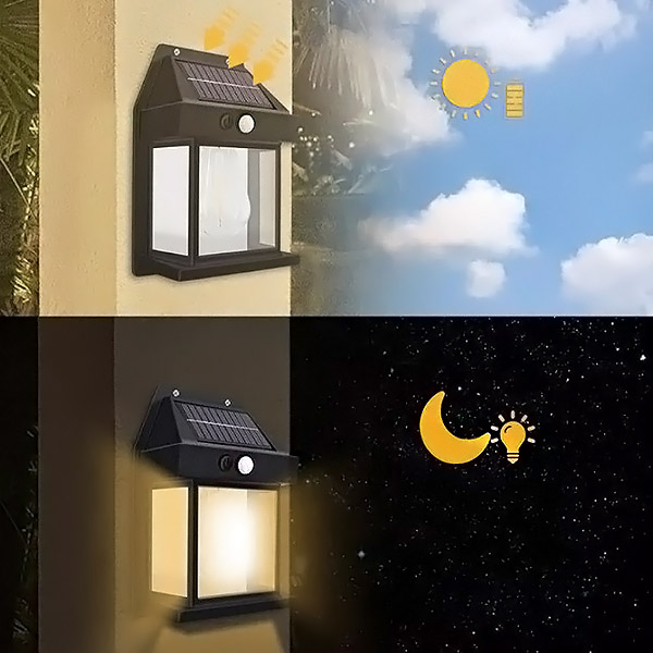 Set 3 Lămpi solare pentru exerior cu senzor de mișcare