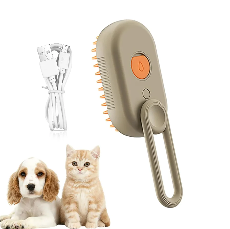 1+1 GRATIS: Perie cu aburi pentru animale de companie cu pulverizare automata pentru curatarea parului