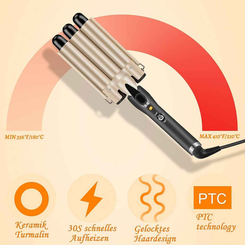 Ondulator cu trei bare pentru bucle lejere