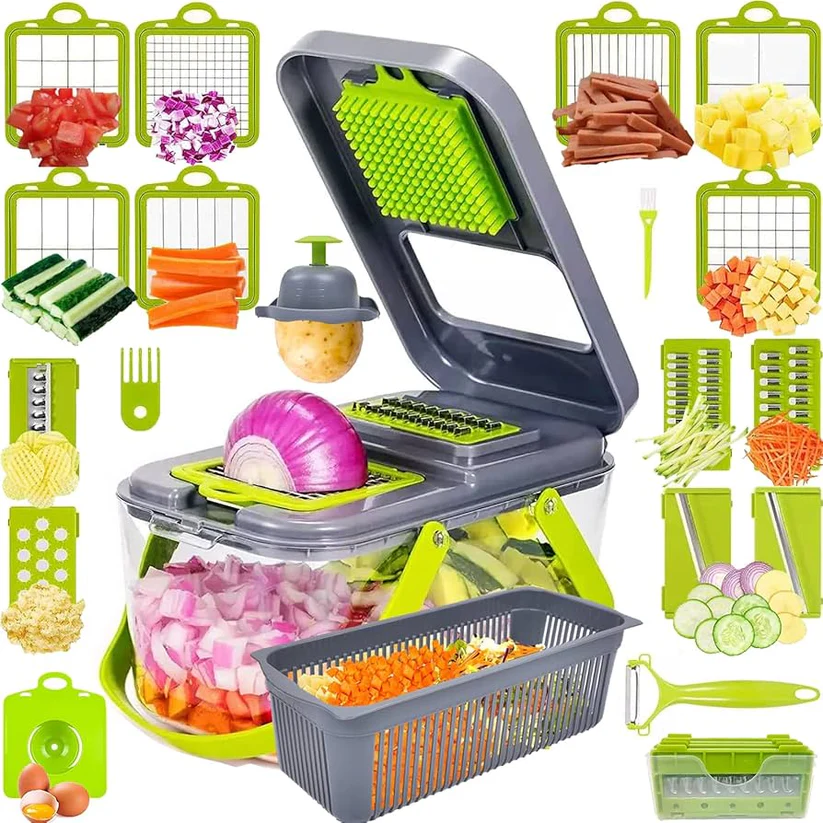 Razatoare multifunctionala pentru legume cu 22 accesorii