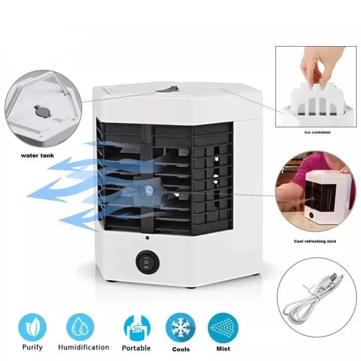 Racitor de aer cu gheata, portabil, Ventilator, umidificator, purificator, Arctic Cool Ultra-Pro, 2 Trepte, 10W, USB