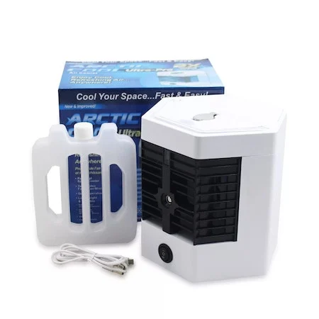 Racitor de aer cu gheata, portabil, Ventilator, umidificator, purificator, Arctic Cool Ultra-Pro, 2 Trepte, 10W, USB
