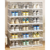 Cutii Organizatoare pentru incaltaminte, 6 compartimente, pliabile, design transparent, 34.5x25.5x105cm, alb