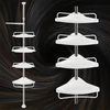 Raft telescopic baie, Etajera colt, 4 rafturi reglabile, otel inoxidabil, montaj fara gaurire, suport prosop, inaltime max. 320 cm, 15 kg
