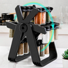 Set 18 recipiente condimente cu suport rotativ, 34x23 cm, pivotant 360°, negru