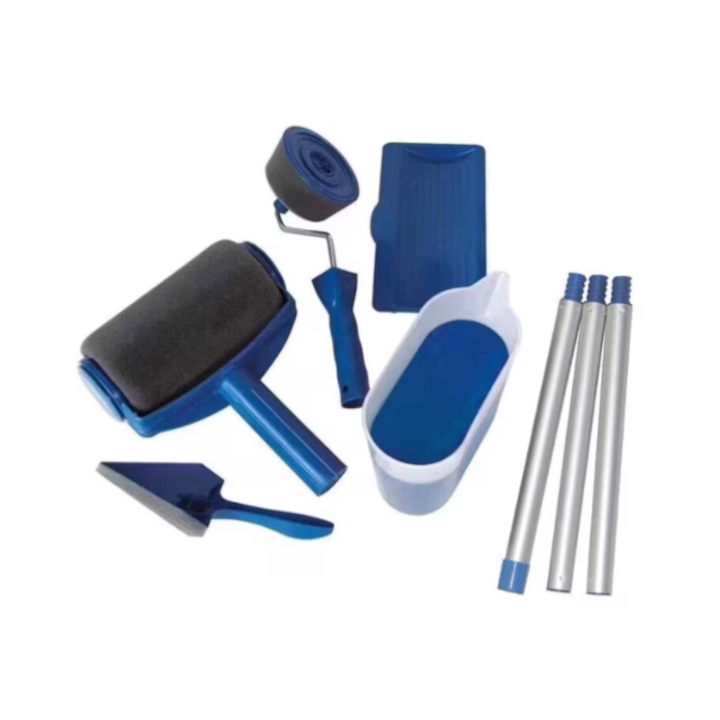 Set trafalet, cu umplere si rezervor cu recipient, brat extensibil si 2 accesorii pentru colturi, albastru