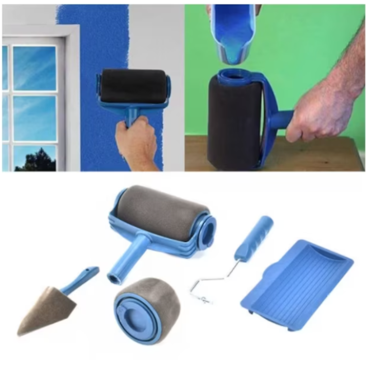 Set trafalet, cu umplere si rezervor cu recipient, brat extensibil si 2 accesorii pentru colturi, albastru