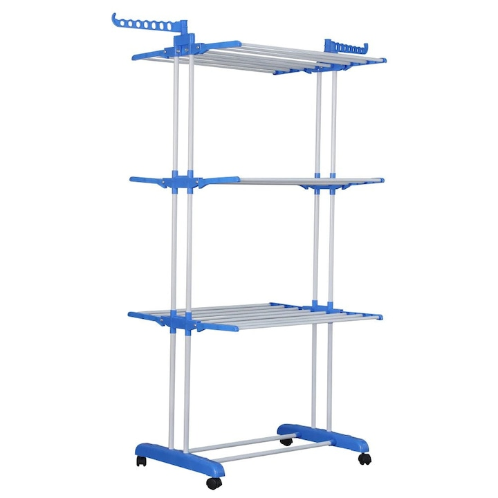 Uscator vertical pentru haine pe 3 nivele de uscare, inaltime 175cm