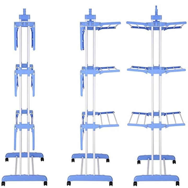 Uscator vertical pentru haine pe 3 nivele de uscare, inaltime 175cm